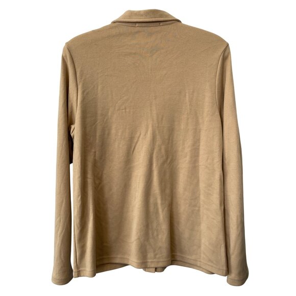 Vintage 90s Rafael Button Front Shirt Size Large Long Sleeve Taupe Tan NEW - Picture 2 of 8